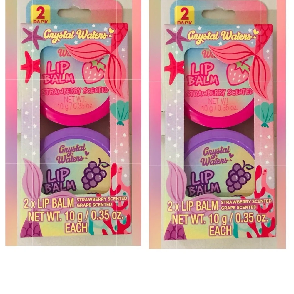 4piece strawberry and‎ grape flavored scented lip balms set new